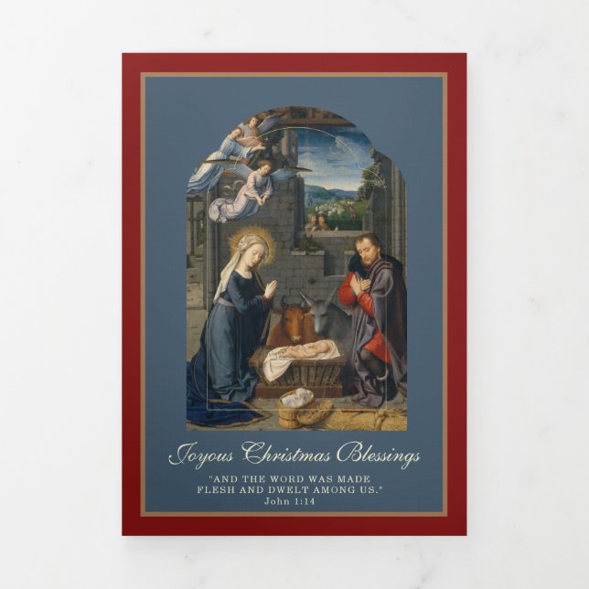 Carte De Fin D'année Trois Volets Noël religieux Jésus Vierge Marie Saint Joseph (Page de couverture)