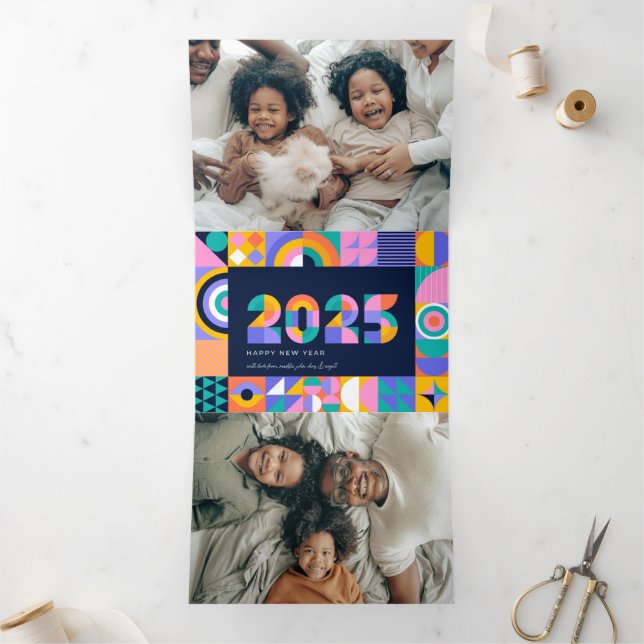 Carte De Fin D'année Trois Volets Nouvel An 2025 (Intérieur)