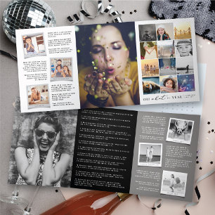 Carte De Fin D'année Trois Volets Oh! Quel An De Revue Moderne 20 Photo Collage