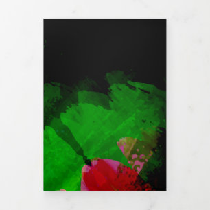 Carte De Fin D'année Trois Volets peinture Abstraite à l'aquarelle 2