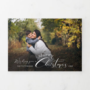 Carte De Fin D'année Trois Volets Photo moderne Joyeux Noël