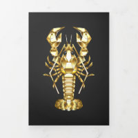 Poisson à langouste polygonale dorée sur noir