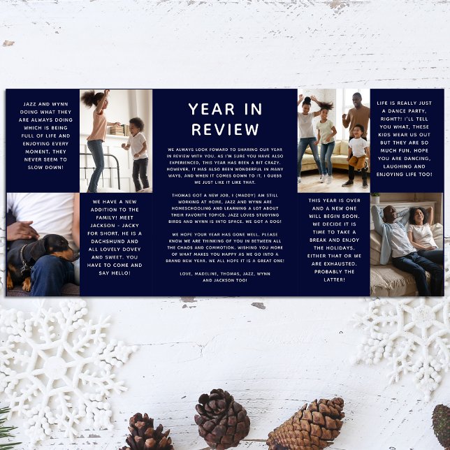 Carte De Fin D'année Trois Volets Quel an Collage photo année en revue (Créateur téléchargé)