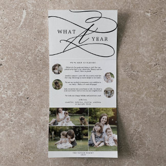 Carte De Fin D'année Trois Volets Romantique Quel An Noël Multiphoto