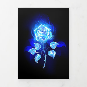 Carte De Fin D'année Trois Volets Rose bleu brûlant
