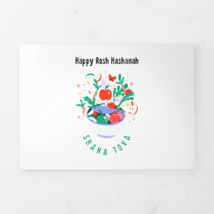 Carte De Fin D'année Trois Volets Rosh Hashanah