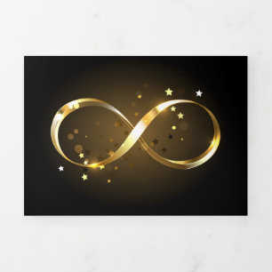 Carte De Fin D'année Trois Volets Symbole d'infini doré