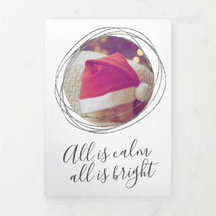 Carte De Fin D'année Trois Volets Tout est calme Tout est lumineux Photo Noël Noël