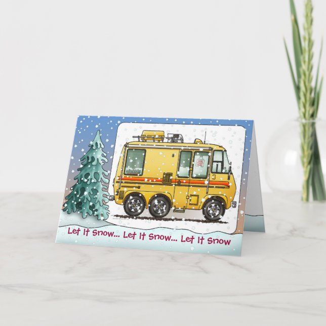 Carte de fin de année du campeur rv de camping-car (Devant)
