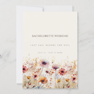 Carte de fin de semaine Boho Fleur sauvage simple