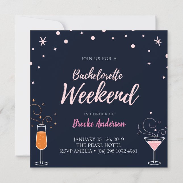 Carte de fin de semaine de bachelorette (Devant)