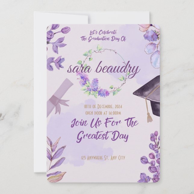 carte de fin d'études moderne (Devant)