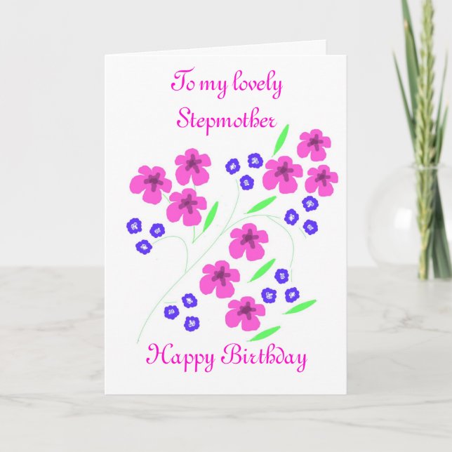 Carte de fleur d'anniversaire de belle-mère (Devant)
