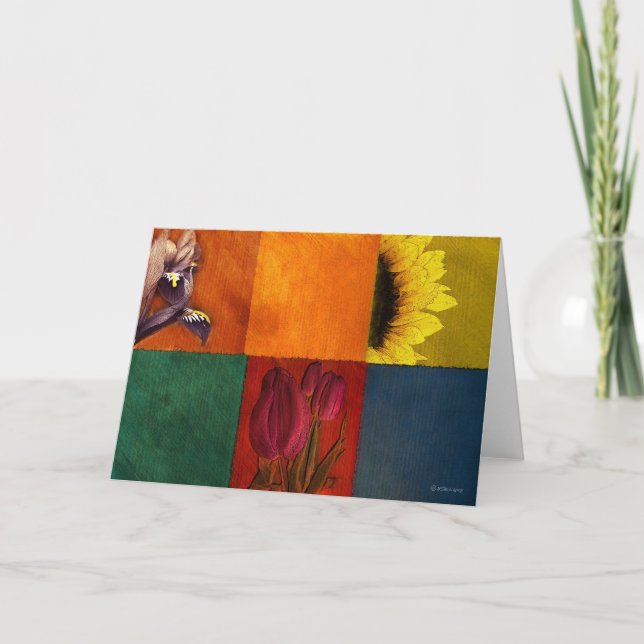 Carte de Fleur-Salutation de patchwork (Devant)