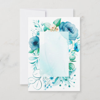 Carte de fleurs bleues à l'aquarelle, créez la vôt