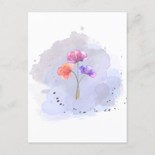 carte de fleurs d'aquarelle
