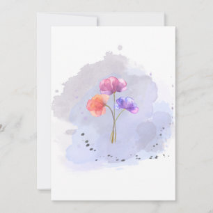 carte de fleurs d'aquarelle