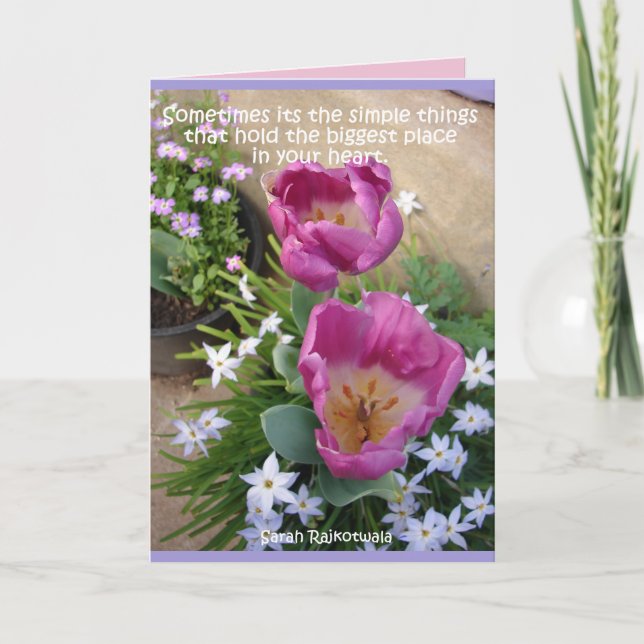 Carte de fleurs de jardin printanier aux tulipes r (Devant)