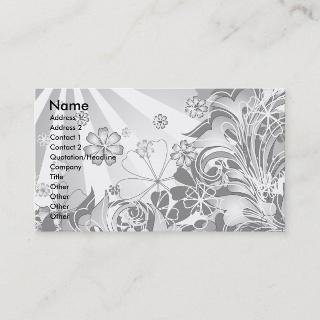 carte de fleurs monochromes (Devant)