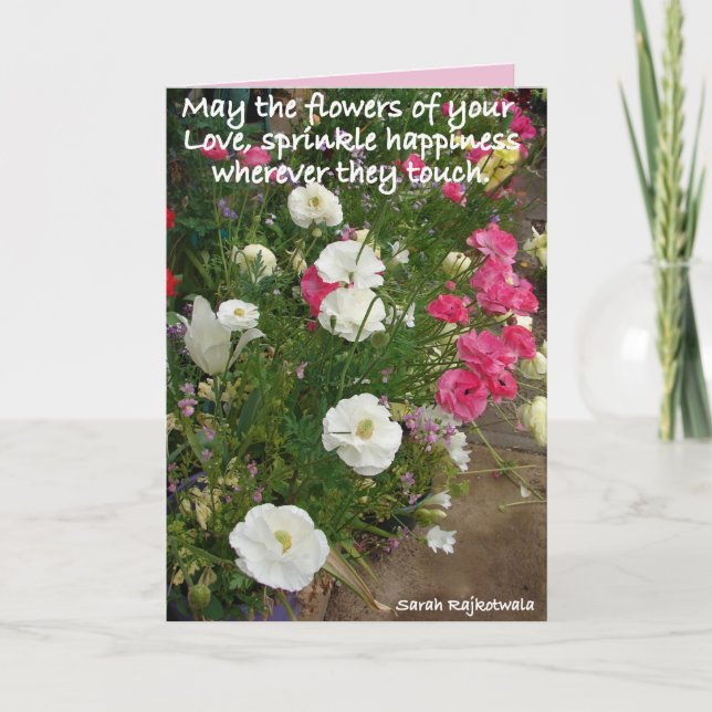 Carte de fleurs 'Que les fleurs de votre amour soi (Devant)