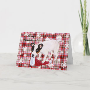 Carte de flocons de neige de Noël de Jack Russell