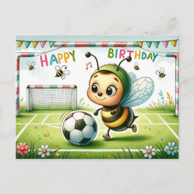 Carte de football d'anniversaire Bee-utiful - Mign (Devant)