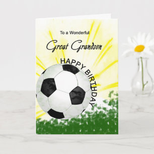 Carte de football d'anniversaire Great Grandson