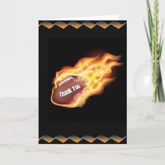 Carte de football enflammée Cool Merci (Devant)