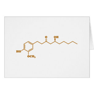 Carte de formule chimique Gingerol Gingerol Molecu