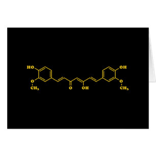 Carte de formule chimique moléculaire Curcumin cur
