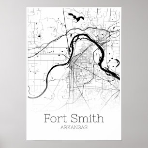 Carte de Fort Smith - Arkansas - Affiche de la car