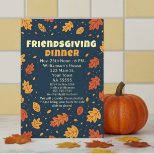 Carte de Friendsgiving Amusante avec Feuilles qui 