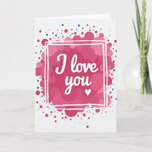 Carte de Fun Fuchsia Je T'Aime (Devant)