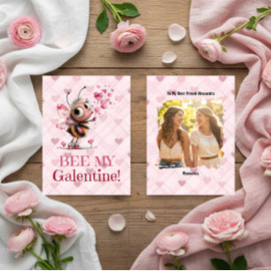 Carte de Galentine's Day à coeurs roses pour meill