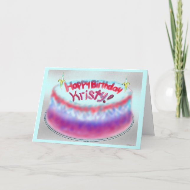 Carte de gâteau d'anniversaire de Kristy (Devant)