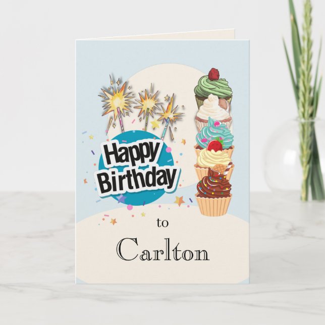 Carte de gâteau d'anniversaire personnalisée (Devant)