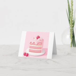 Carte de gâteau d'anniversaire rose