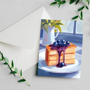 Carte de gâteau de dessert en pâtisserie myrtille 