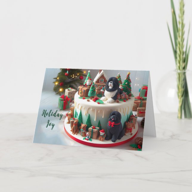 Carte de gâteau de vacances pour chien de Terre-Ne (Devant)