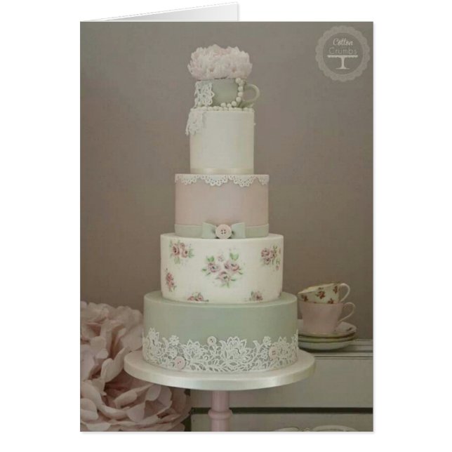 Carte de gâteau Mariage Chic Shabby (Devant)