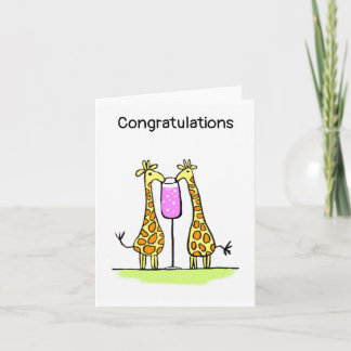 Carte de girafe de félicitations