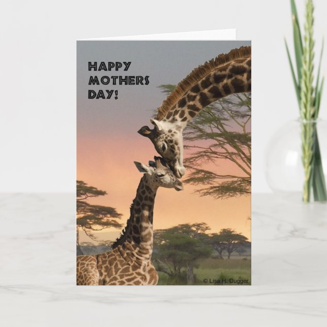 Carte de girafe du jour de mère (Devant)