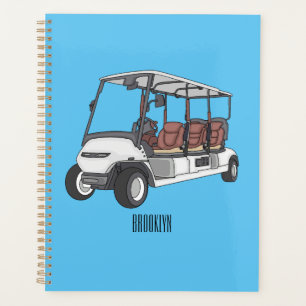 Carte de golf / dessin animé en voiturette de golf