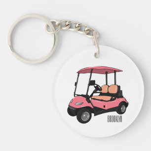 Carte de golf / dessin animé en voiturette de golf