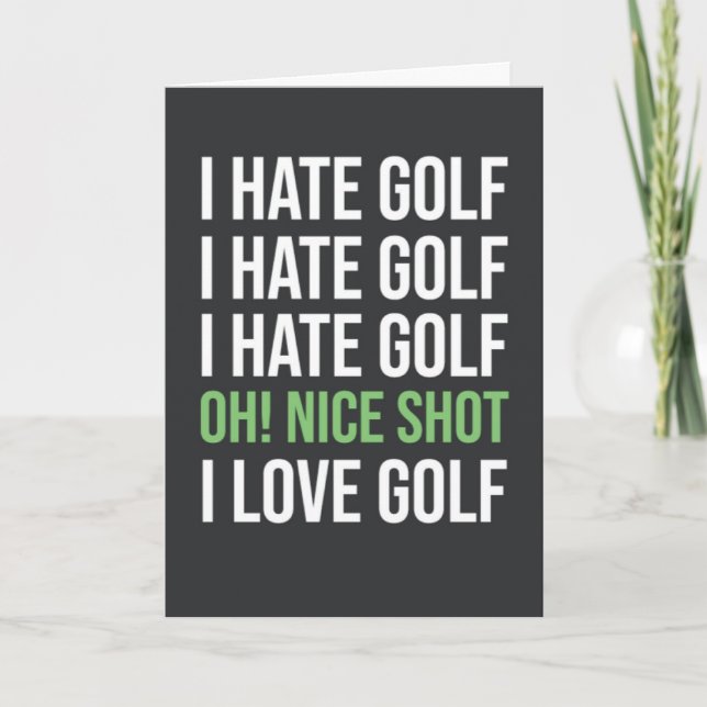 Carte de golf verte drôle pour l'humour de golfeur (Devant)