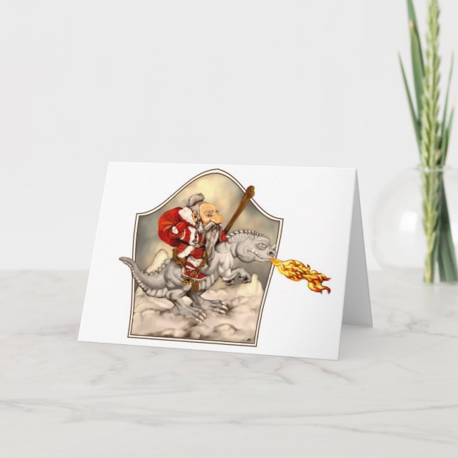 Carte de Goliday de dragon de Noël (Devant)