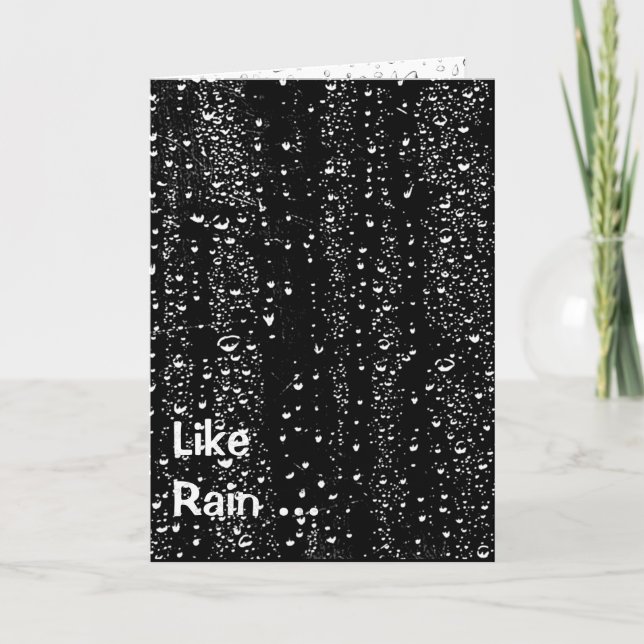 Carte de gouttes de pluie romantique (Devant)