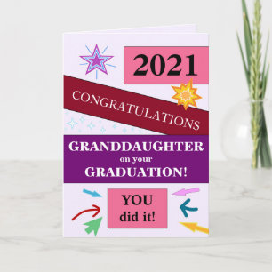 Carte de graduation de petite fille personnalisabl