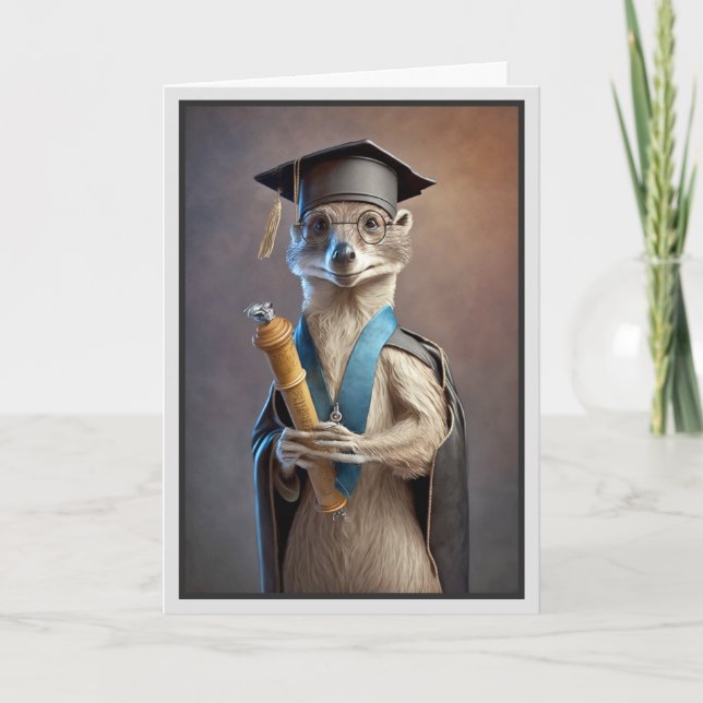 Carte de graduation Fière Weasel (Devant)