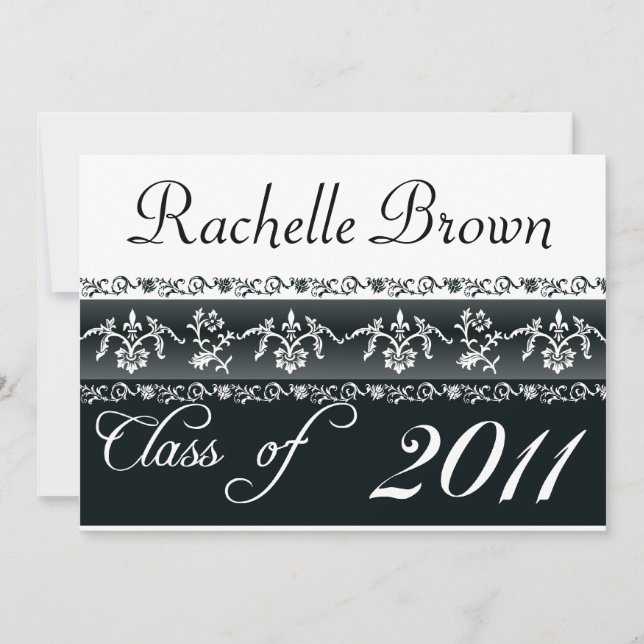 Carte de graduation noir et blanc 2011 (Devant)